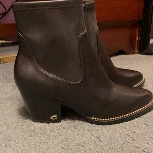 Coach Black Studded Bootie. Size 6.5. Never worn.